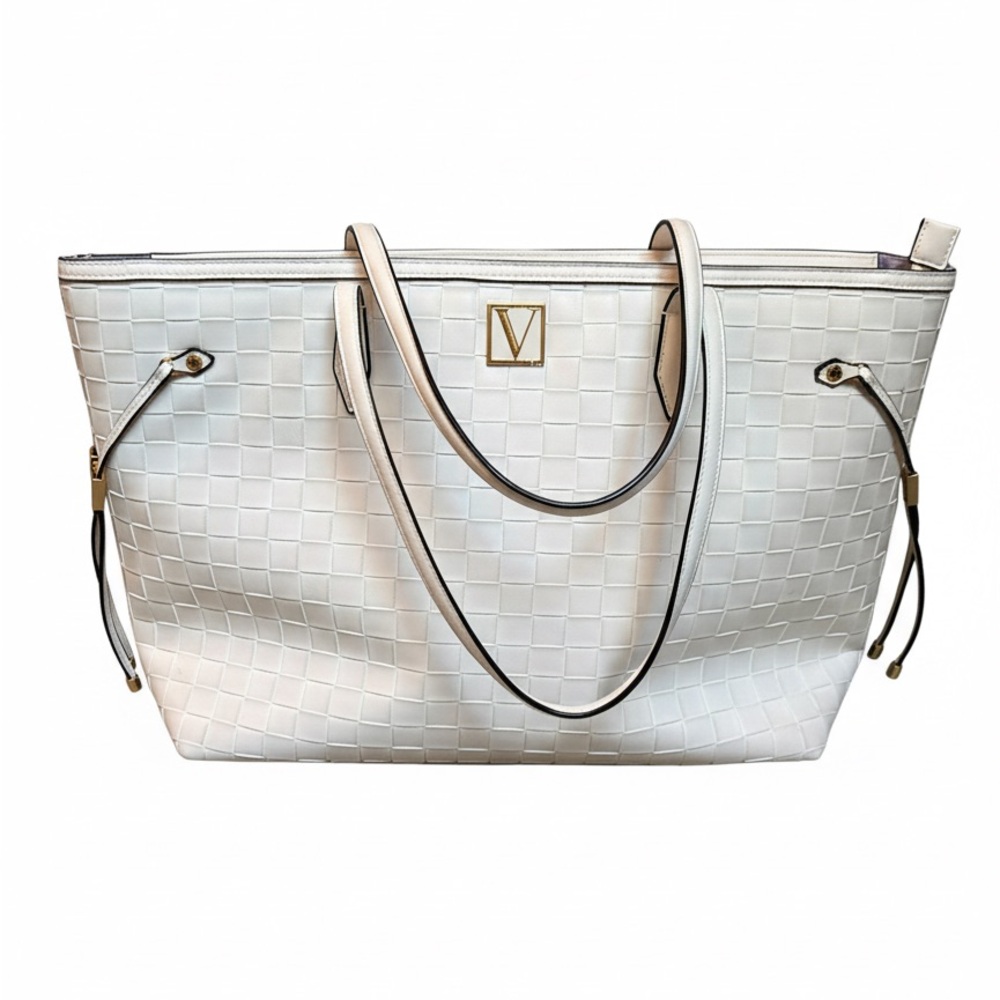 Victoria's Secret White Tote with Gold Accents